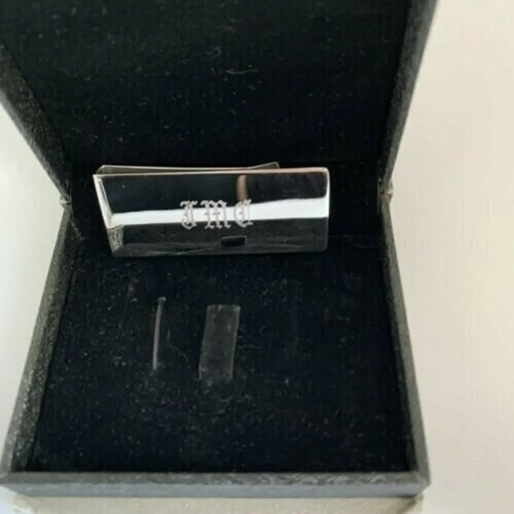 Polished Stainless Steel Money Clip Engraved JMC Sleek Business Professional
